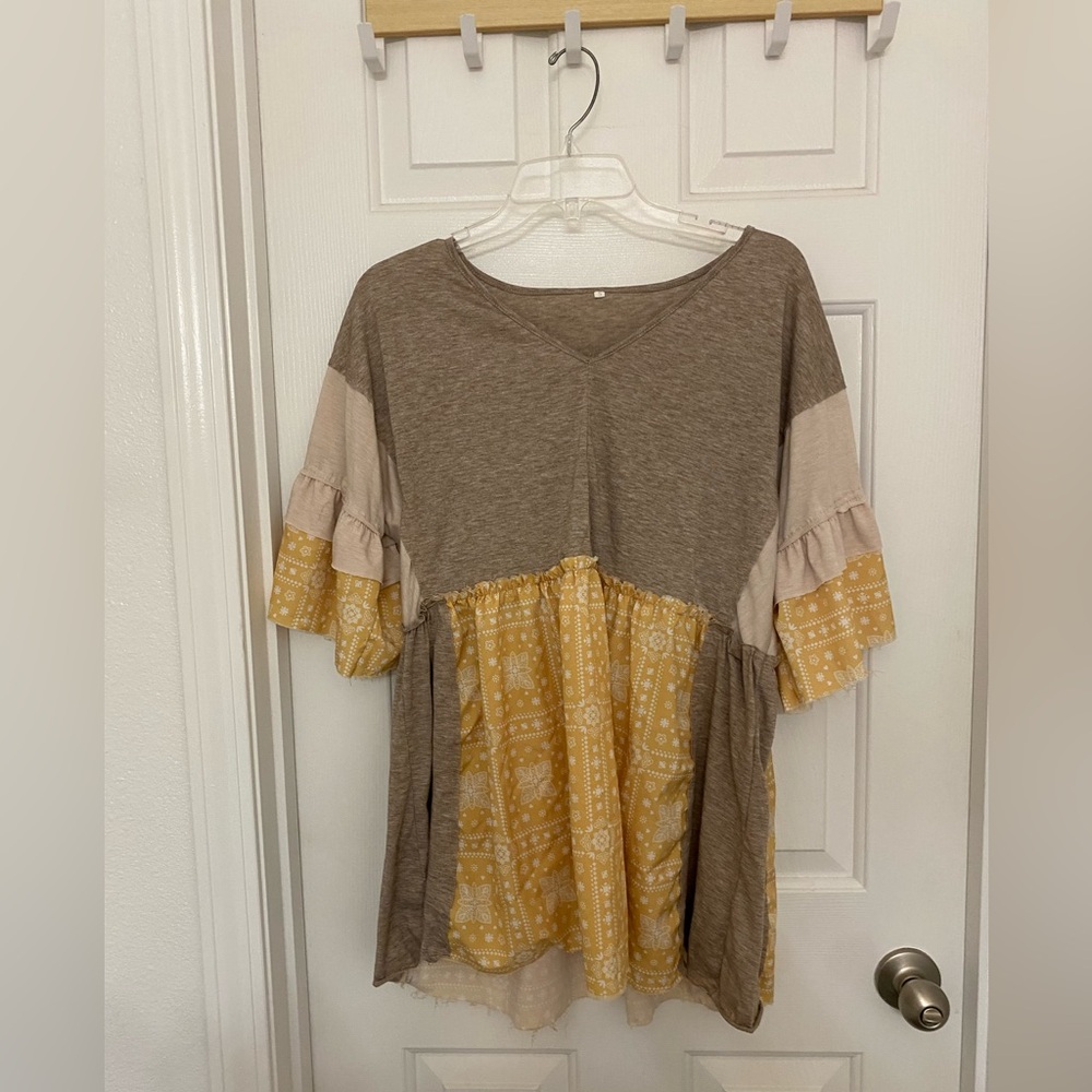 Yellow Patchwork Dress - Size S